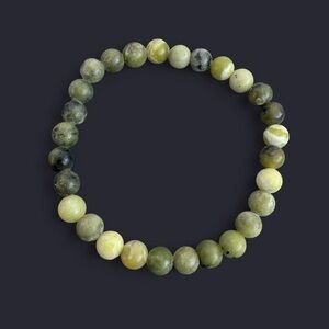 Serpentine Gemstone Bead Bracelet 6mm